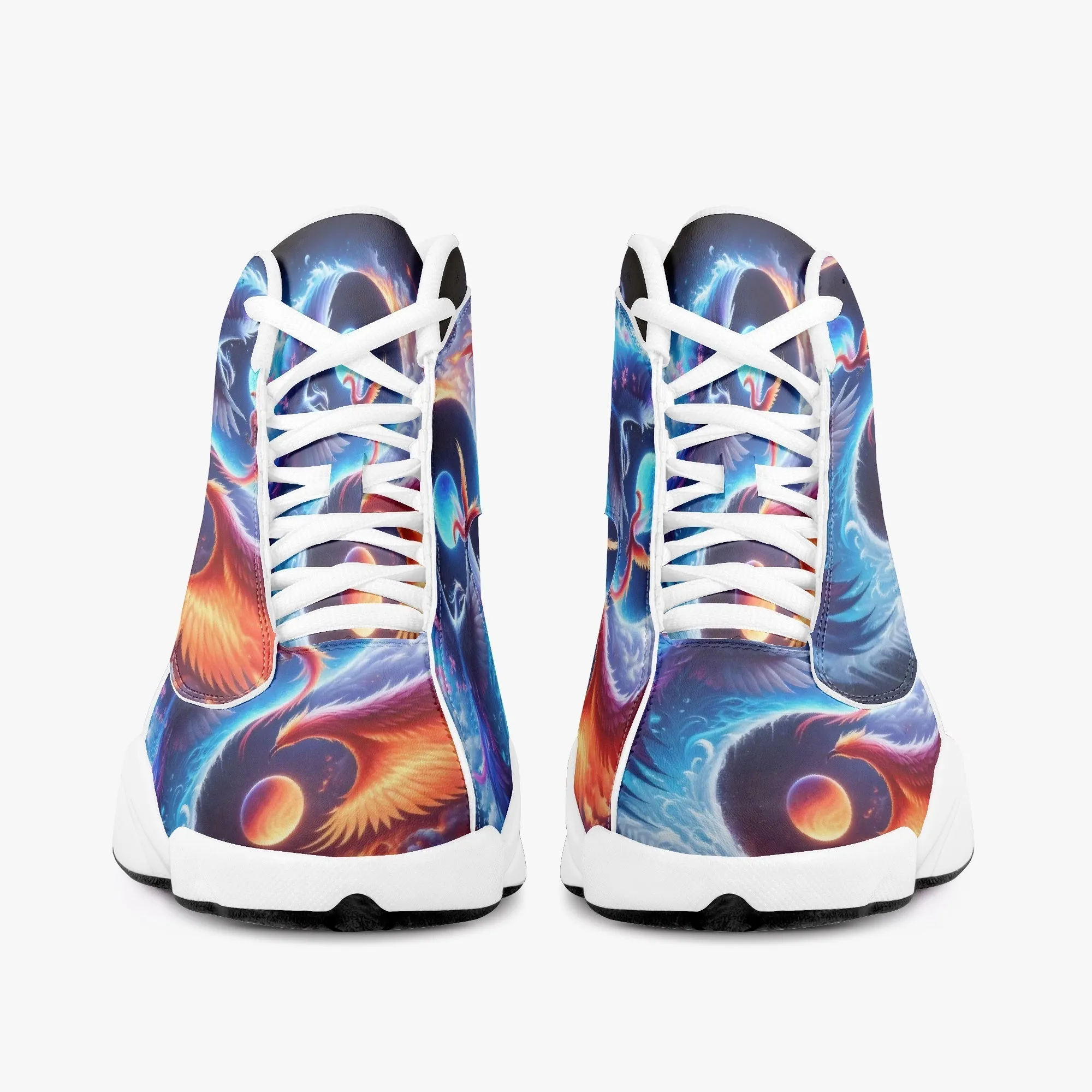 Phoenix High-Top Leather Basketball Sneakers - White