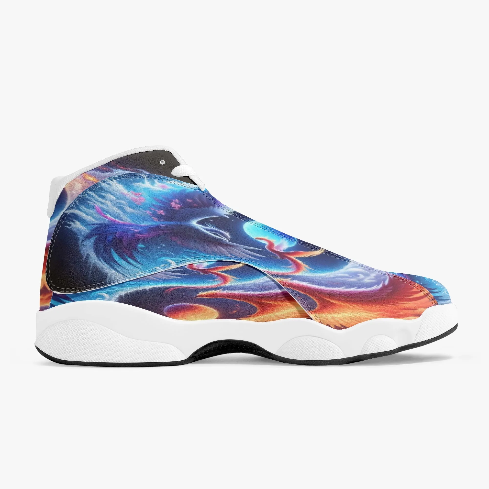 Phoenix High-Top Leather Basketball Sneakers - White