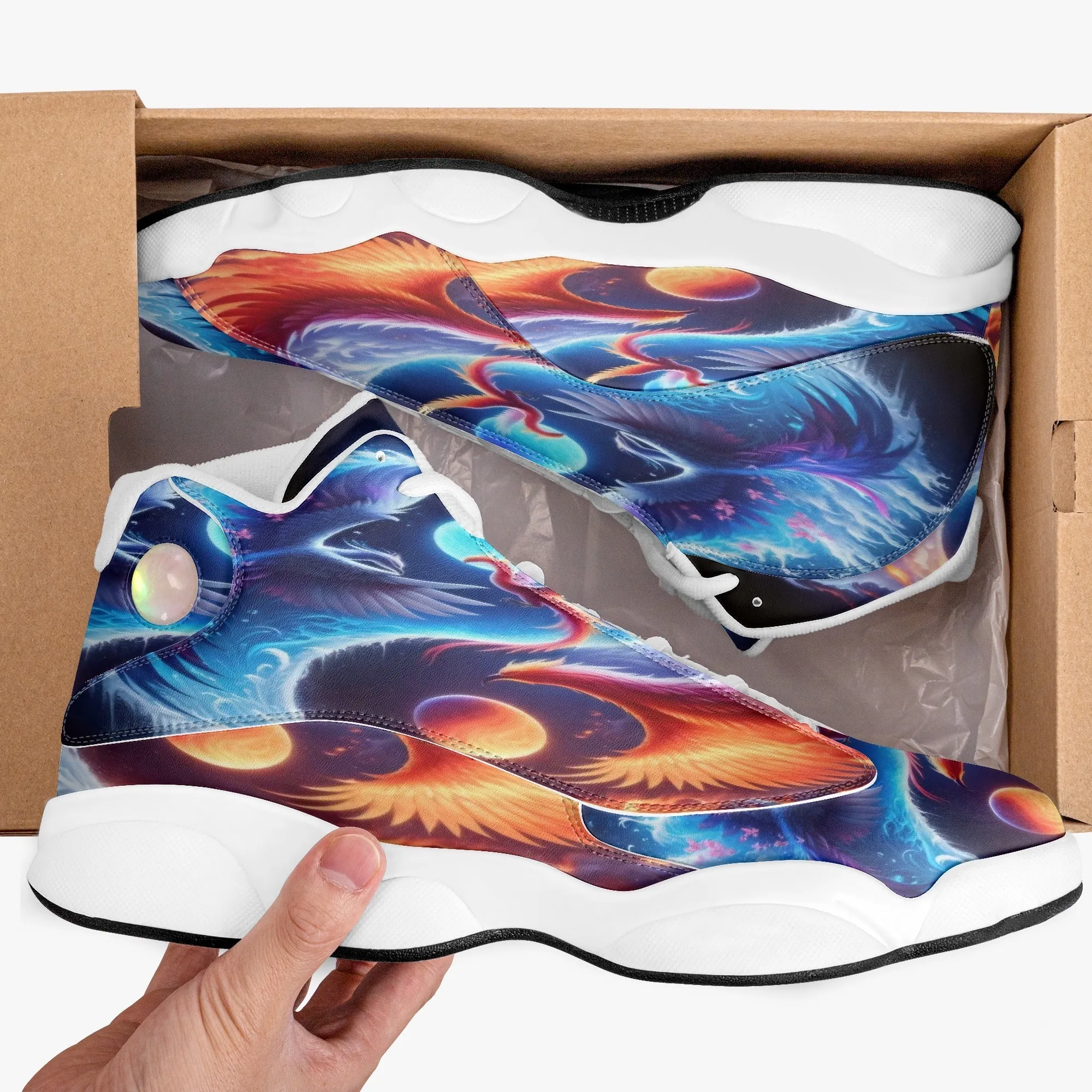 Phoenix High-Top Leather Basketball Sneakers - White