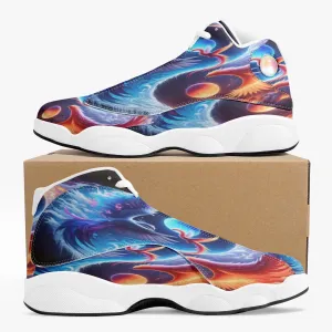 Phoenix High-Top Leather Basketball Sneakers - White