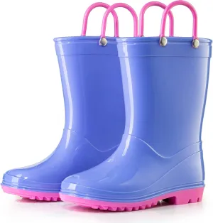 Puddle Play PVC Waterproof Rainboots - Purple and Light Pink - Easy-on Size5 Toddler