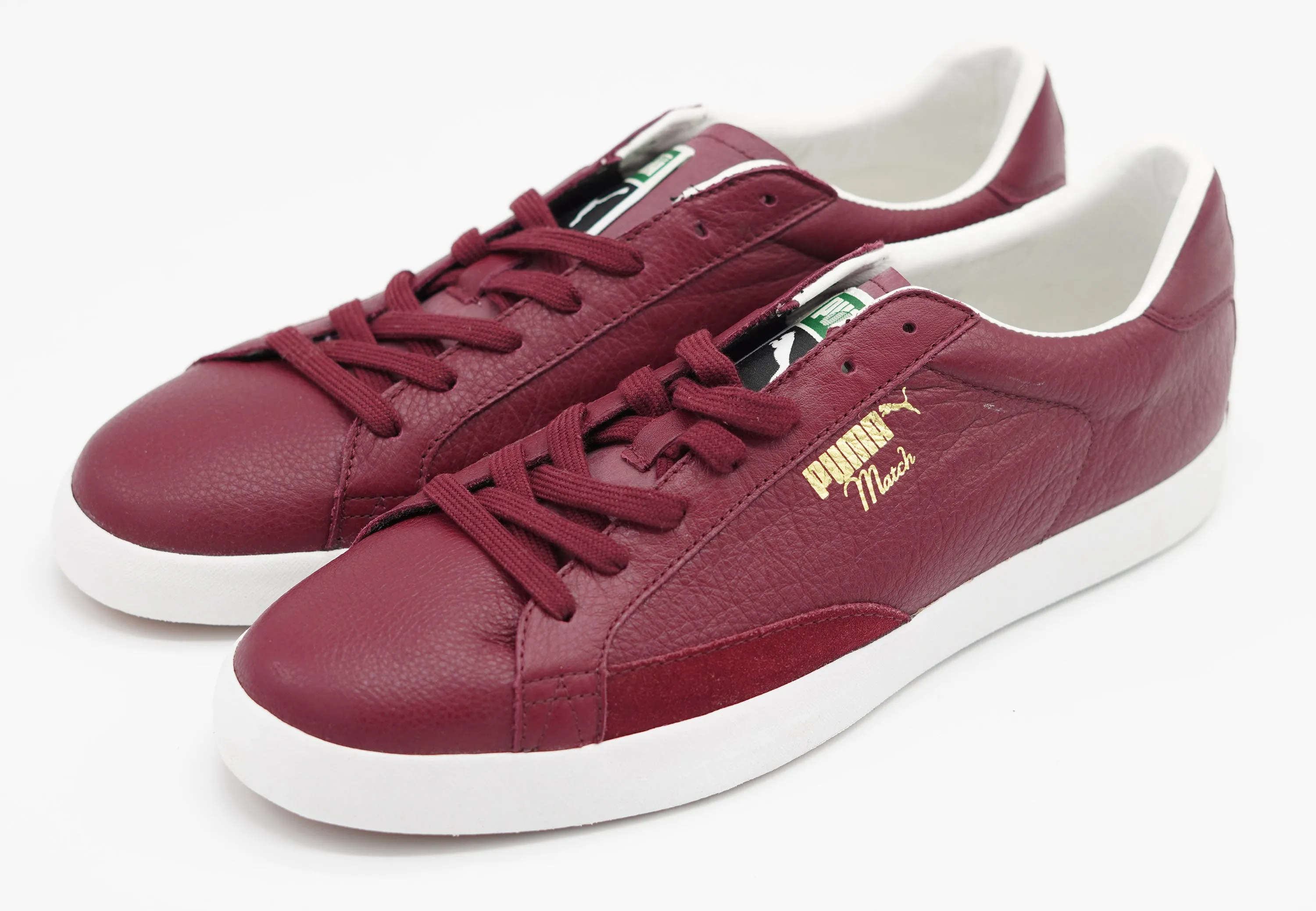 Puma Men's Match Vulc Leather Lace Up Athletic Tennis Shoes Red Size 10.5