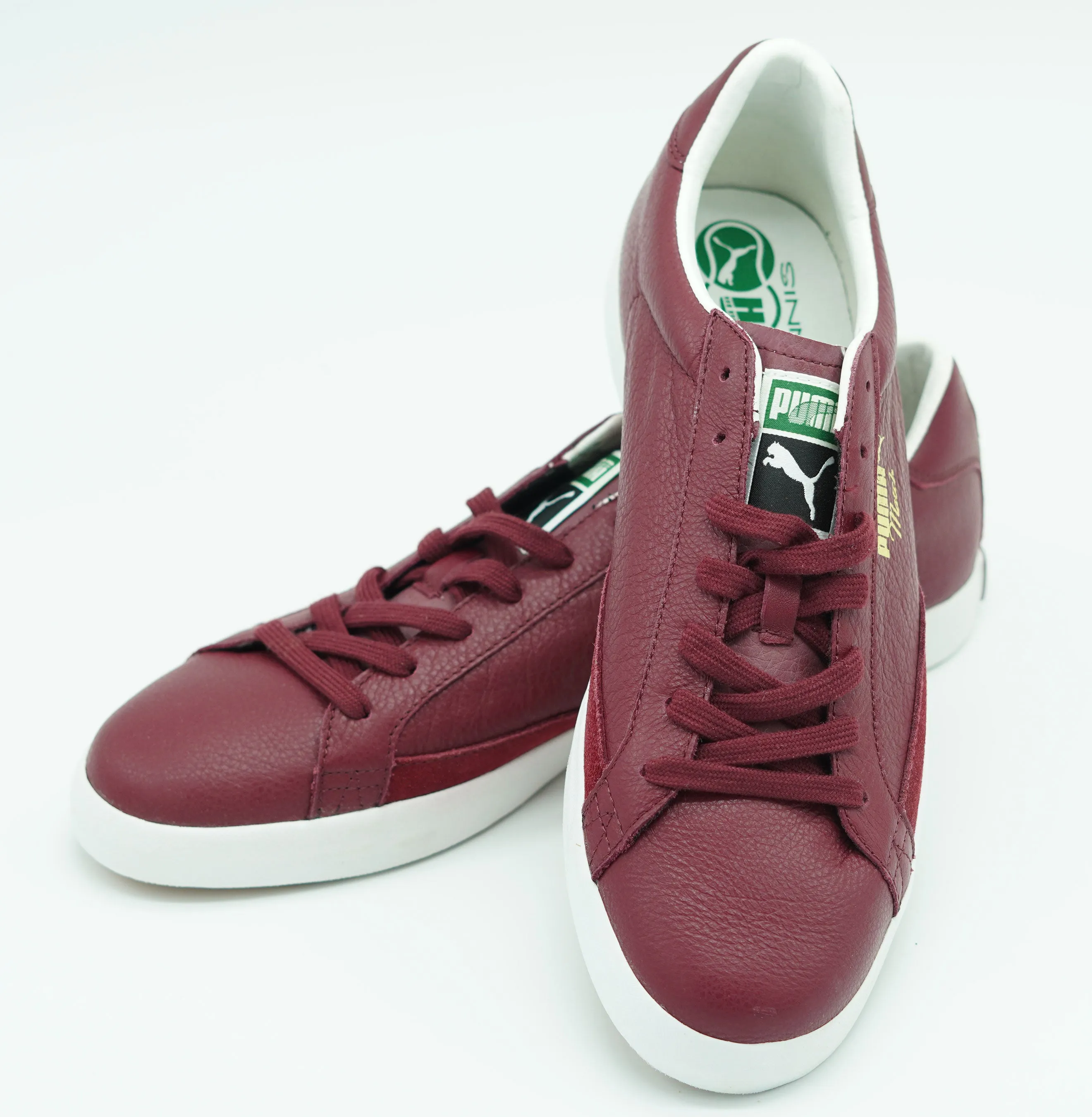 Puma Men's Match Vulc Leather Lace Up Athletic Tennis Shoes Red Size 10.5
