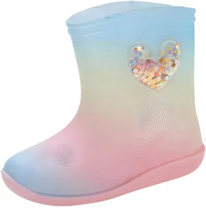 QIETION Kids Rain Boots - Toddler Waterproof Easy-On Boots for Girls and Boys