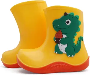 QIETION Kids Rain Boots - Toddler Waterproof Easy-On Boots for Girls and Boys
