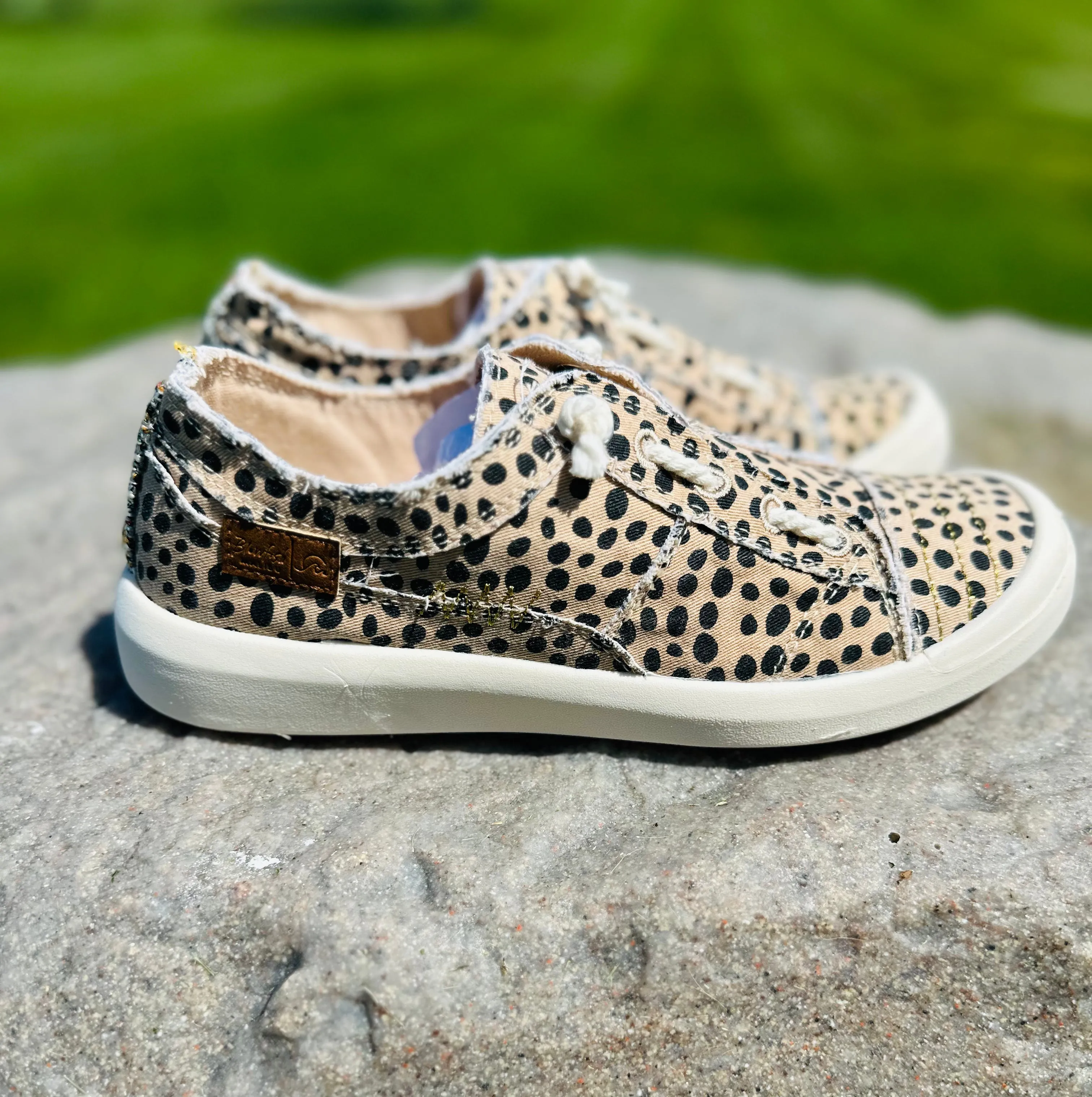 "Beachside" Slip On Canvas Sneaker in Pixie Cheetah by Blowfish Malibu