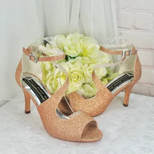 Rose Gold Glitter Sandals  UK5/US7.5