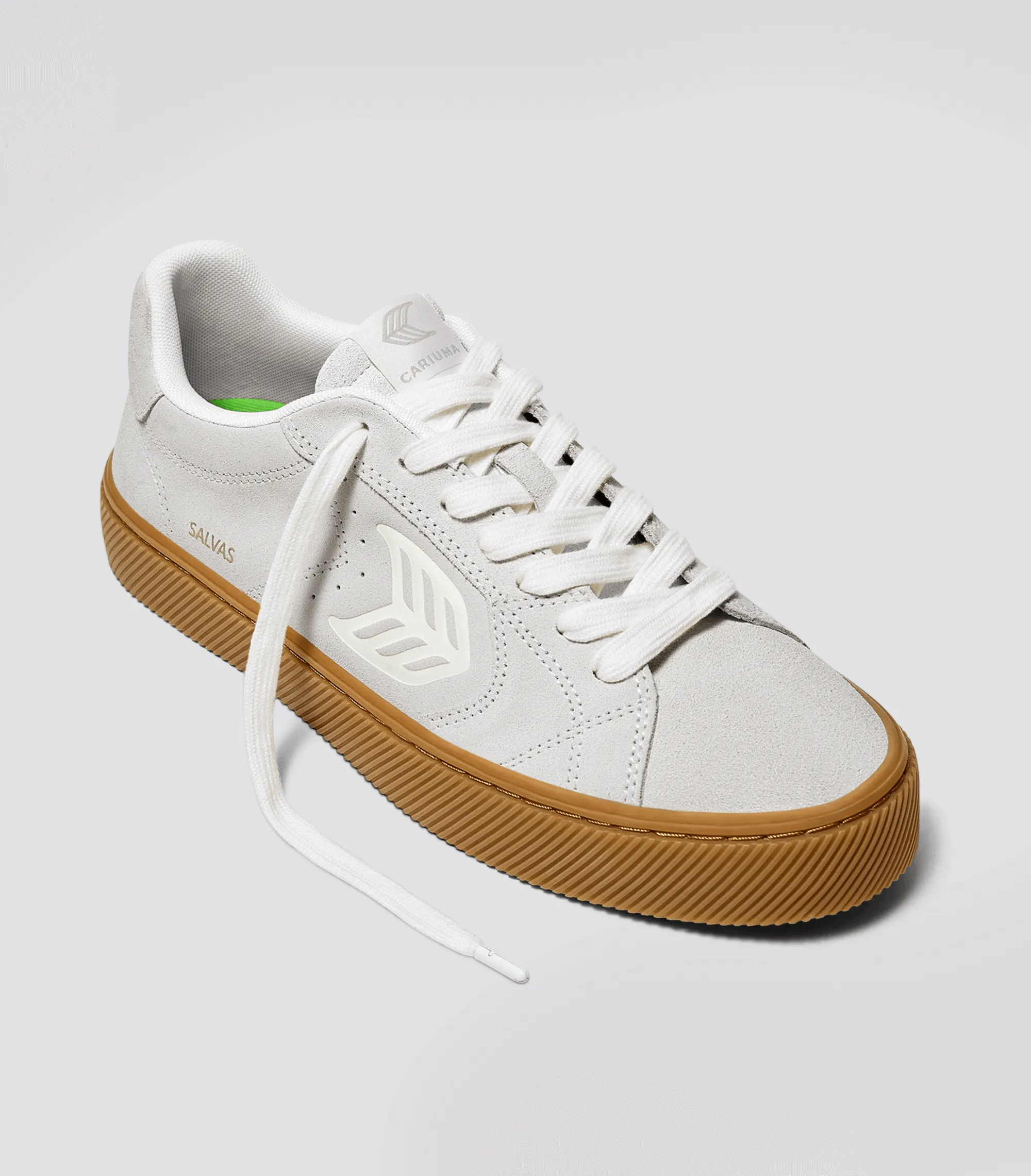 SALVAS Gum Smoke White Suede Off-White Logo Sneaker