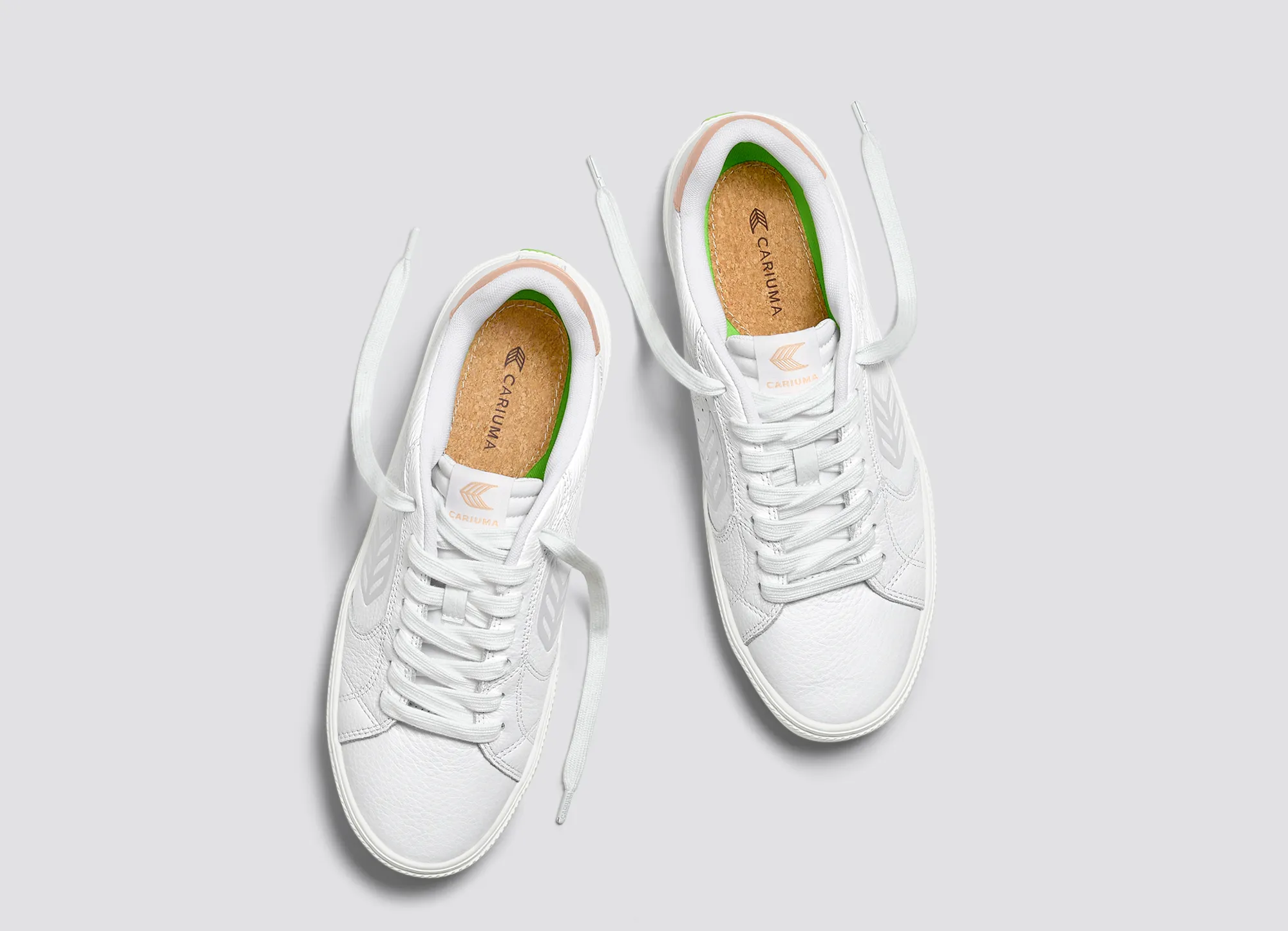 SALVAS White Premium Leather Ice Logo Beige Sneaker