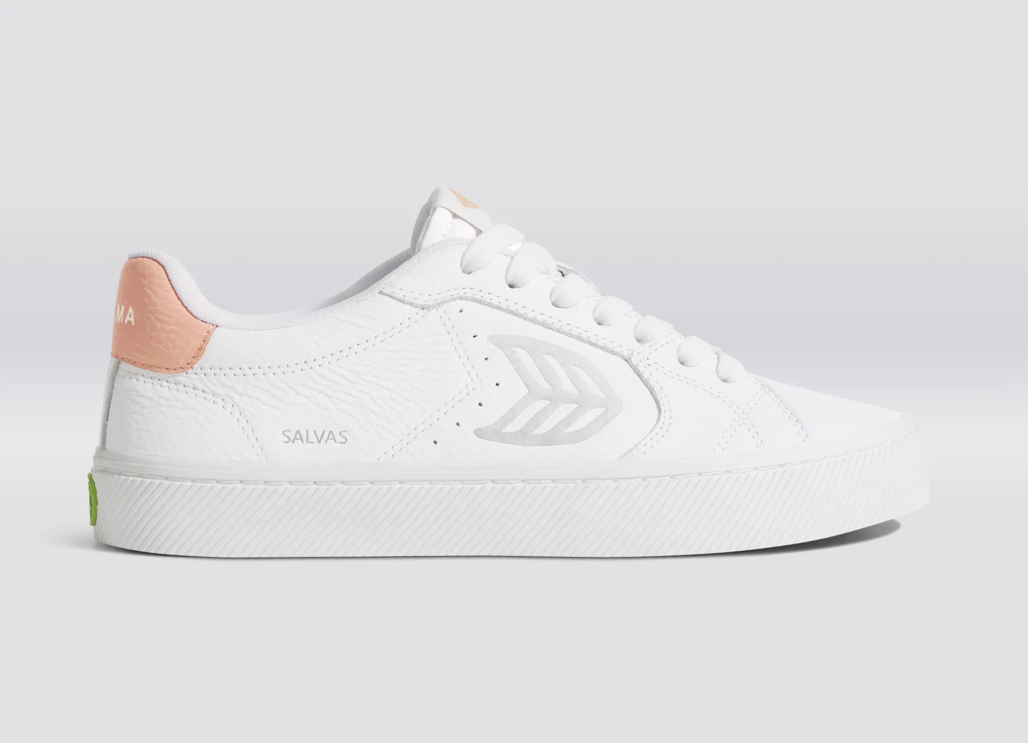 SALVAS White Premium Leather Ice Logo Beige Sneaker