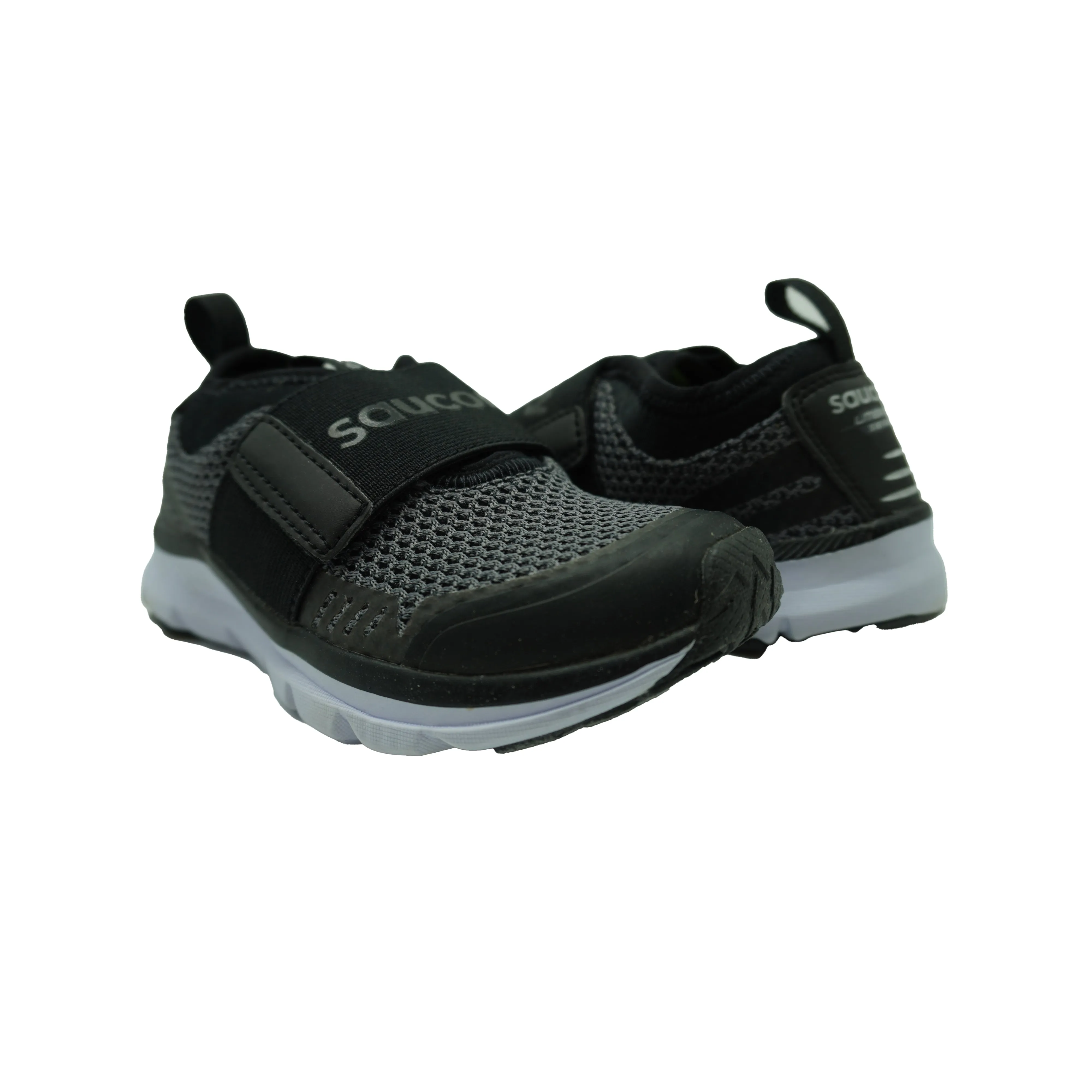 Saucony Toddler Boy's Lightfoam Slip On Athletic Sneakers Black Gray Size 11.5 W