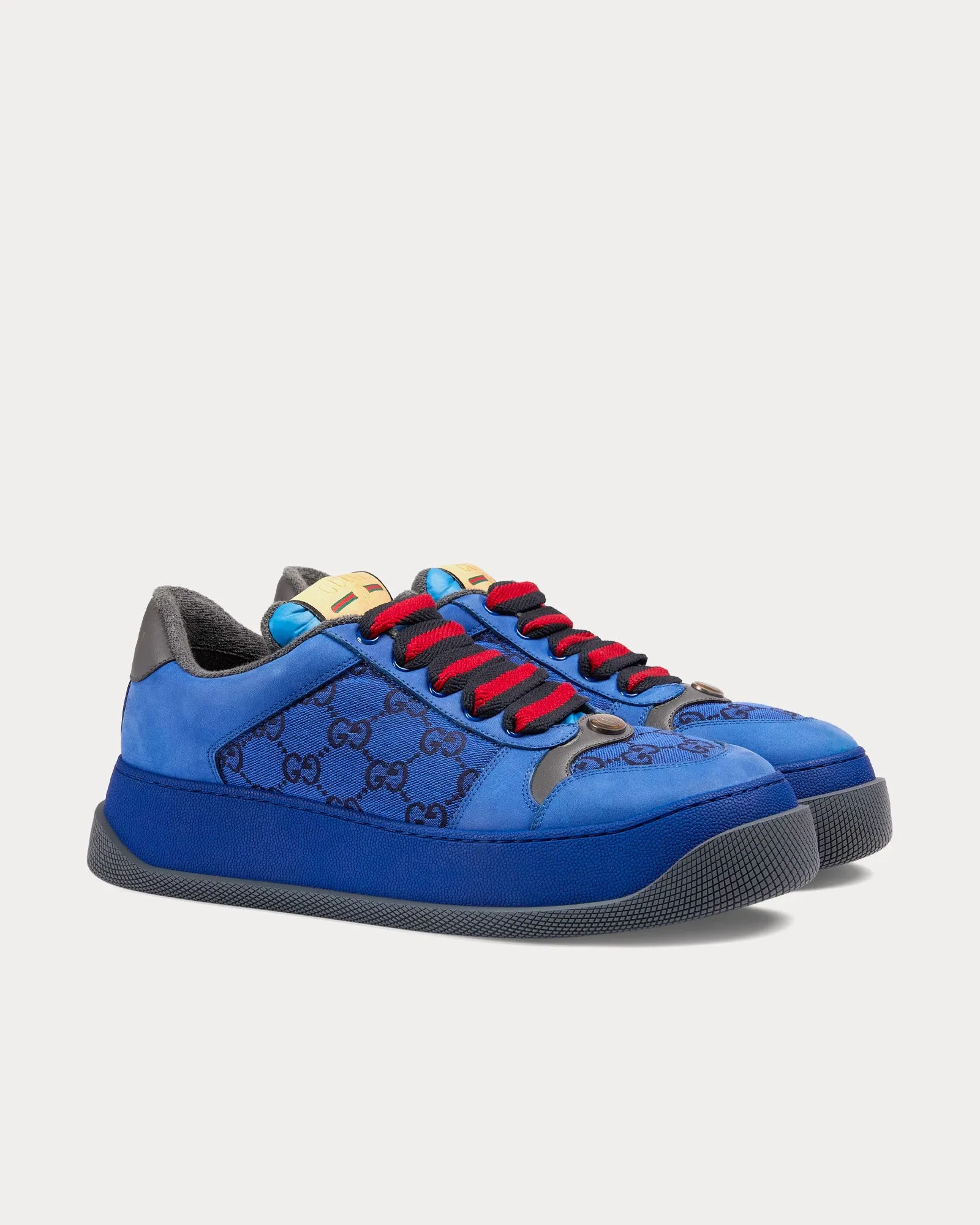 Screener GG Canvas Blue / Black Low Top Sneakers