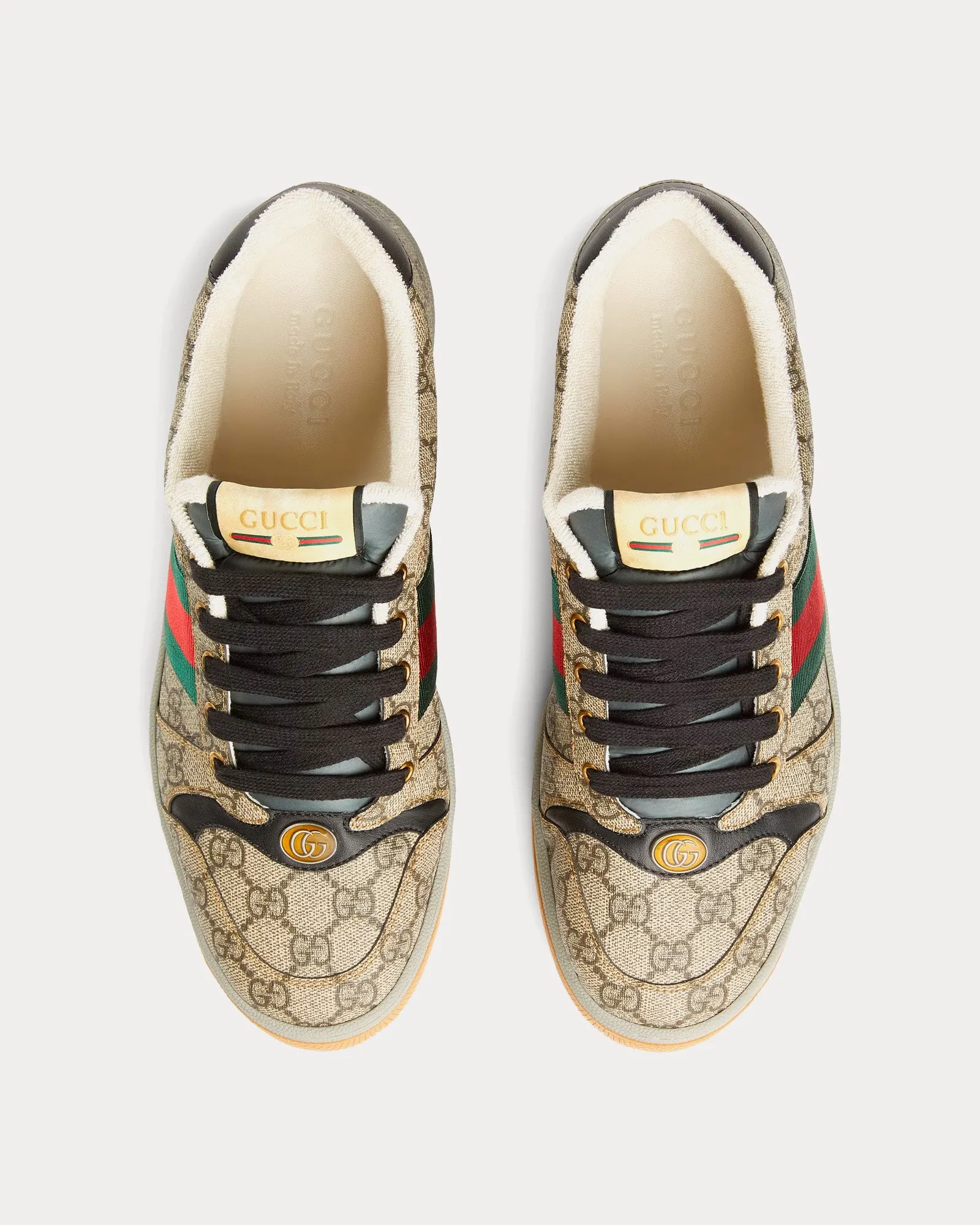 Screener with GG Supreme Canvas Beige / Ebony Low Top Sneakers