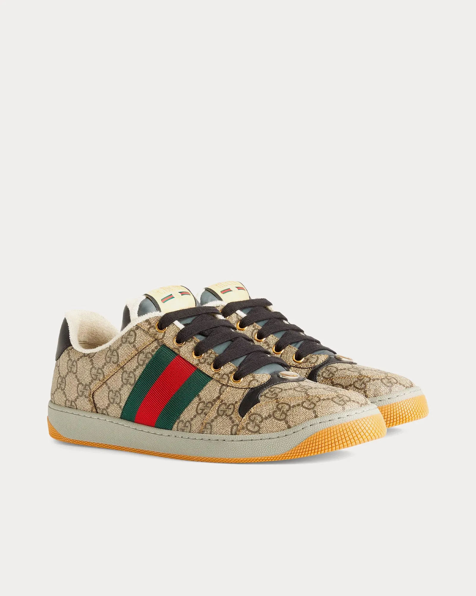 Screener with GG Supreme Canvas Beige / Ebony Low Top Sneakers