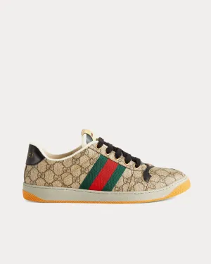 Screener with GG Supreme Canvas Beige / Ebony Low Top Sneakers