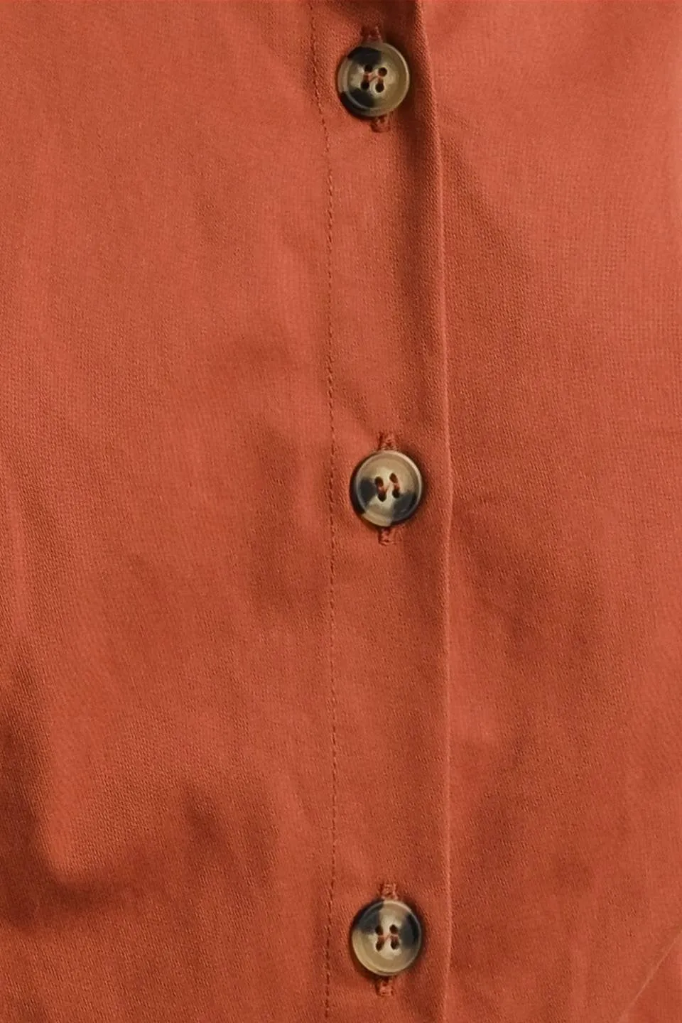 Shirt Button Down Fit Flare Dress Brick