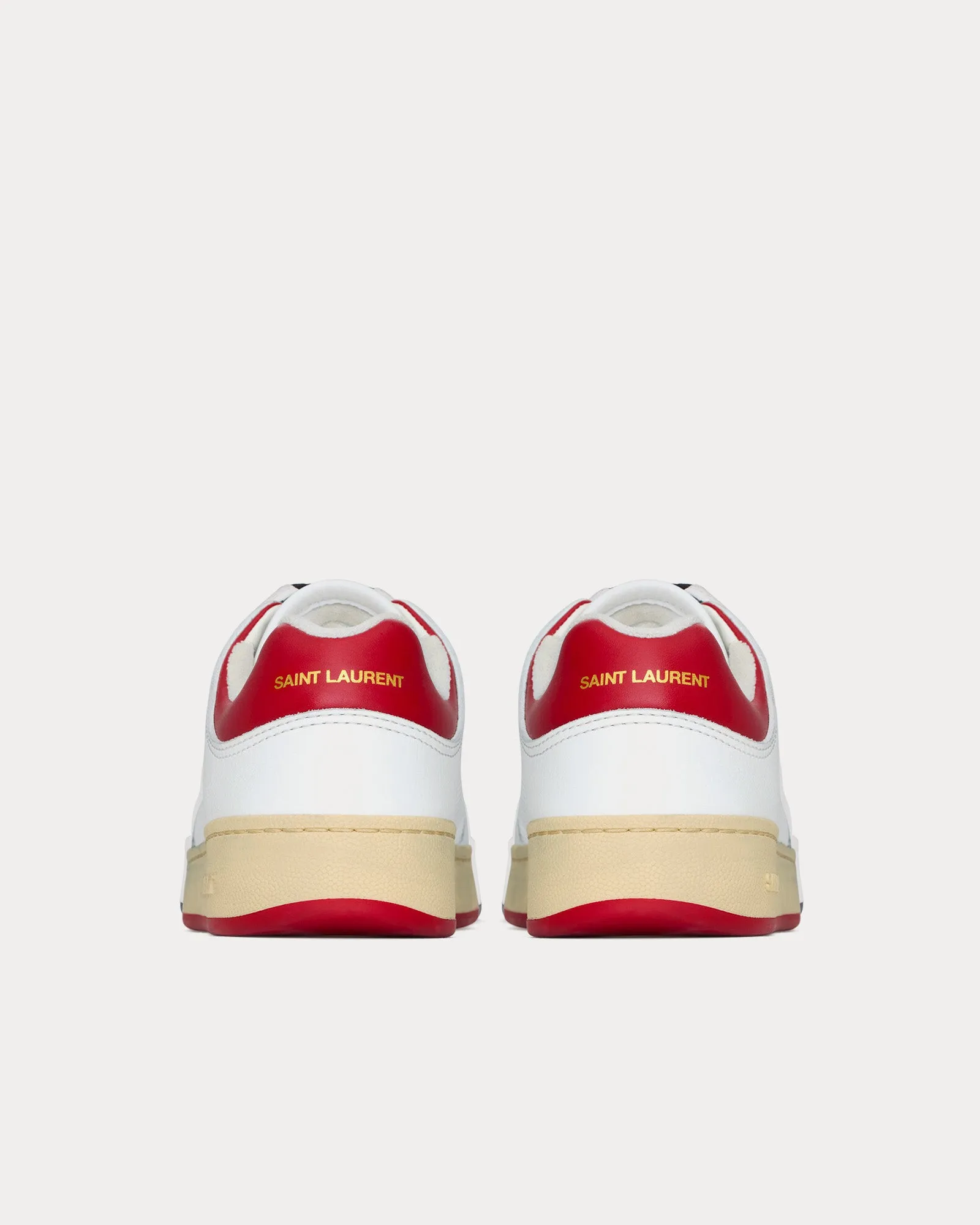 SL/61 Grained Leather White / Vintage Red Low Top Sneakers