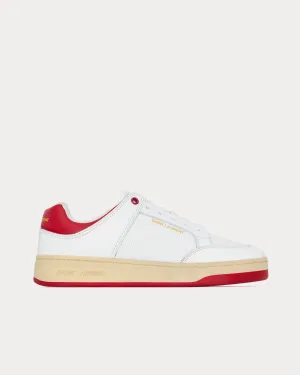 SL/61 Grained Leather White / Vintage Red Low Top Sneakers