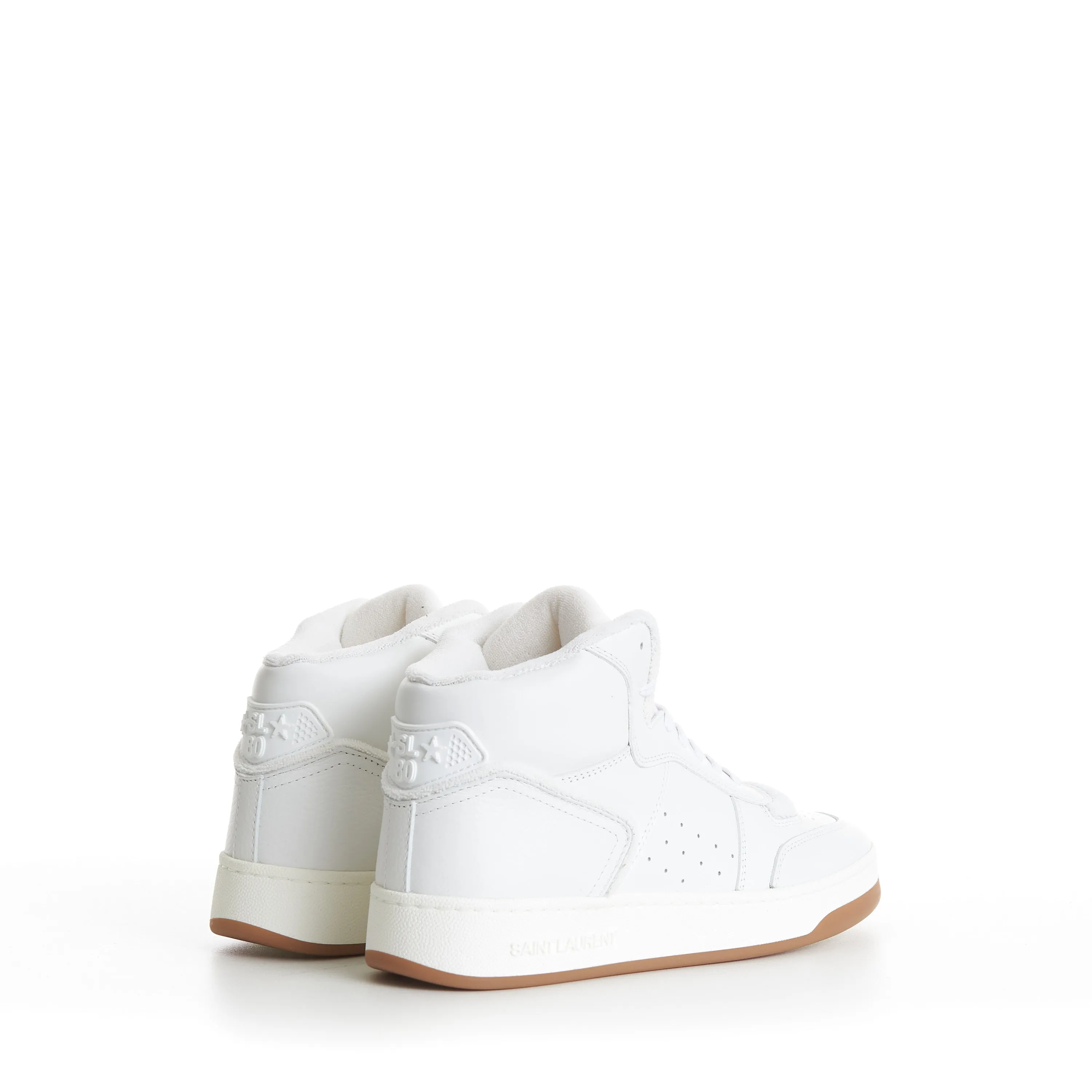 SL/80 Vintage White Mid-top Sneakers - Smooth & Grained Leather