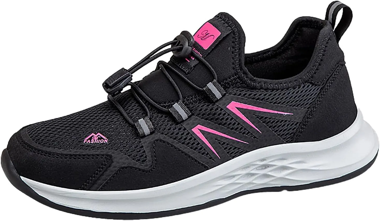 Slip on Walking Shoes for Women Dressy Knitted Non Slip Comfortable Running Shoes Breathable Mesh Sports Workout Tennis Shoes Fashion Lace Up Sneakers