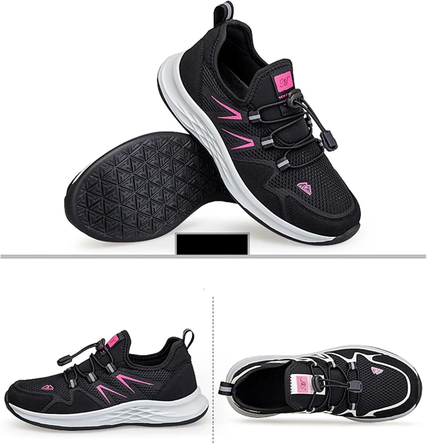 Slip on Walking Shoes for Women Dressy Knitted Non Slip Comfortable Running Shoes Breathable Mesh Sports Workout Tennis Shoes Fashion Lace Up Sneakers