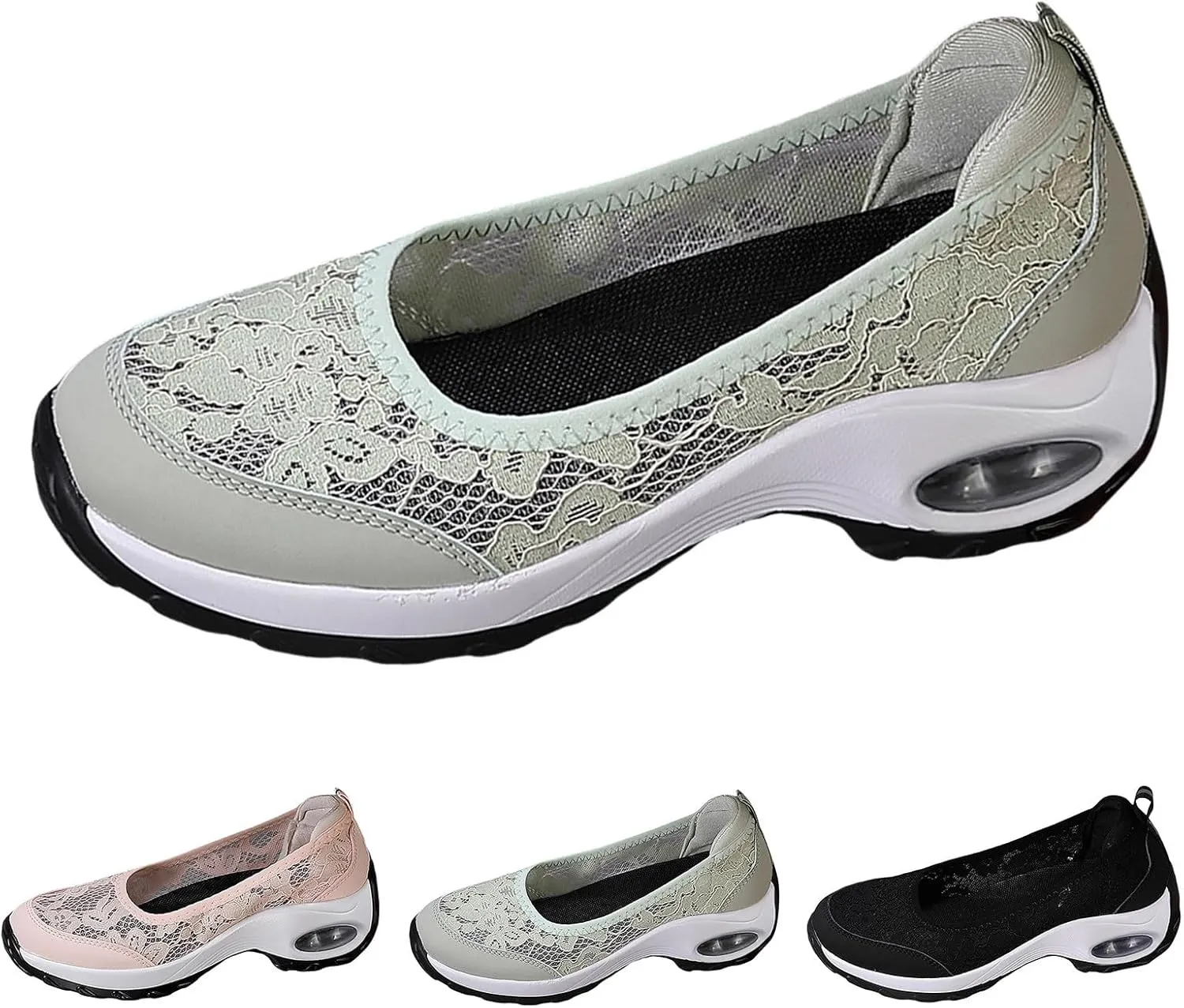 Slip on Walking Shoes Women Non Slip Memory Foam Comfortable Running Shoes Breathable Mesh Sports Workout Tennis Shoes Ladies 2024 Fashion Sneakers
