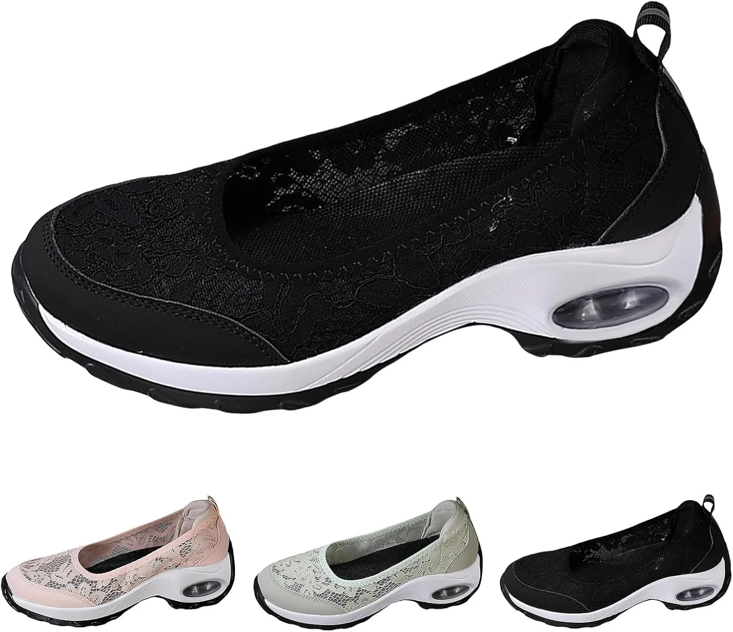 Slip on Walking Shoes Women Non Slip Memory Foam Comfortable Running Shoes Breathable Mesh Sports Workout Tennis Shoes Ladies 2024 Fashion Sneakers