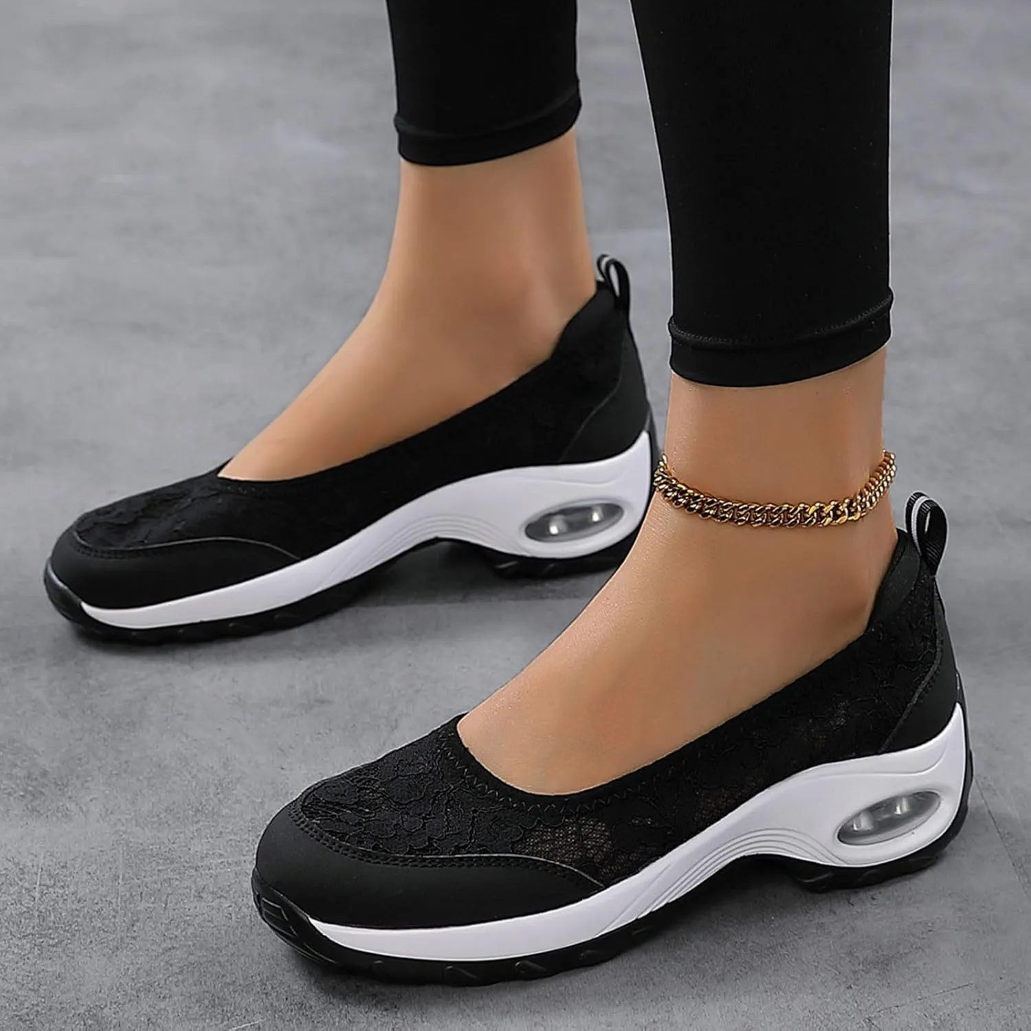 Slip on Walking Shoes Women Non Slip Memory Foam Comfortable Running Shoes Breathable Mesh Sports Workout Tennis Shoes Ladies 2024 Fashion Sneakers