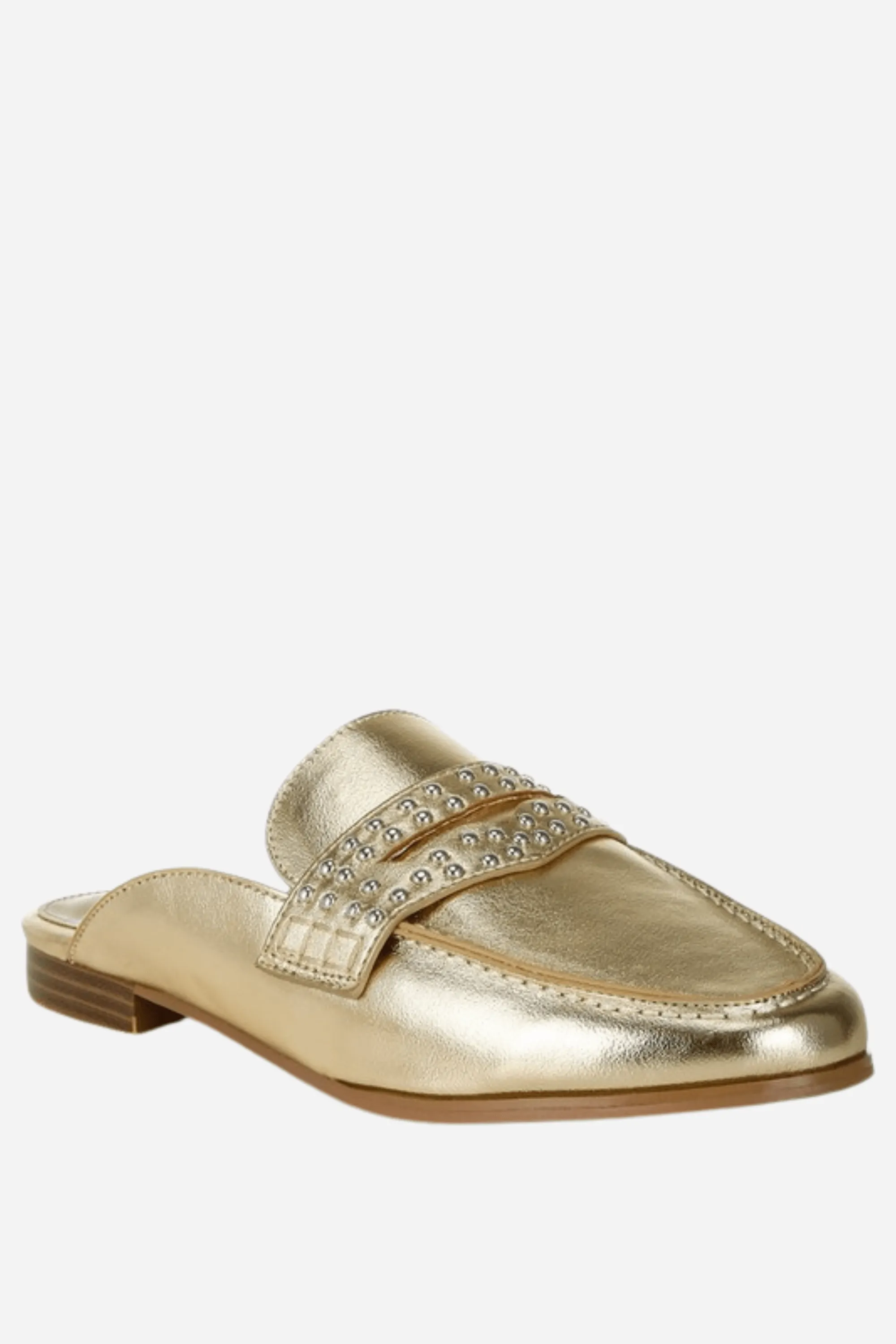 Stud Detail Gold Mules