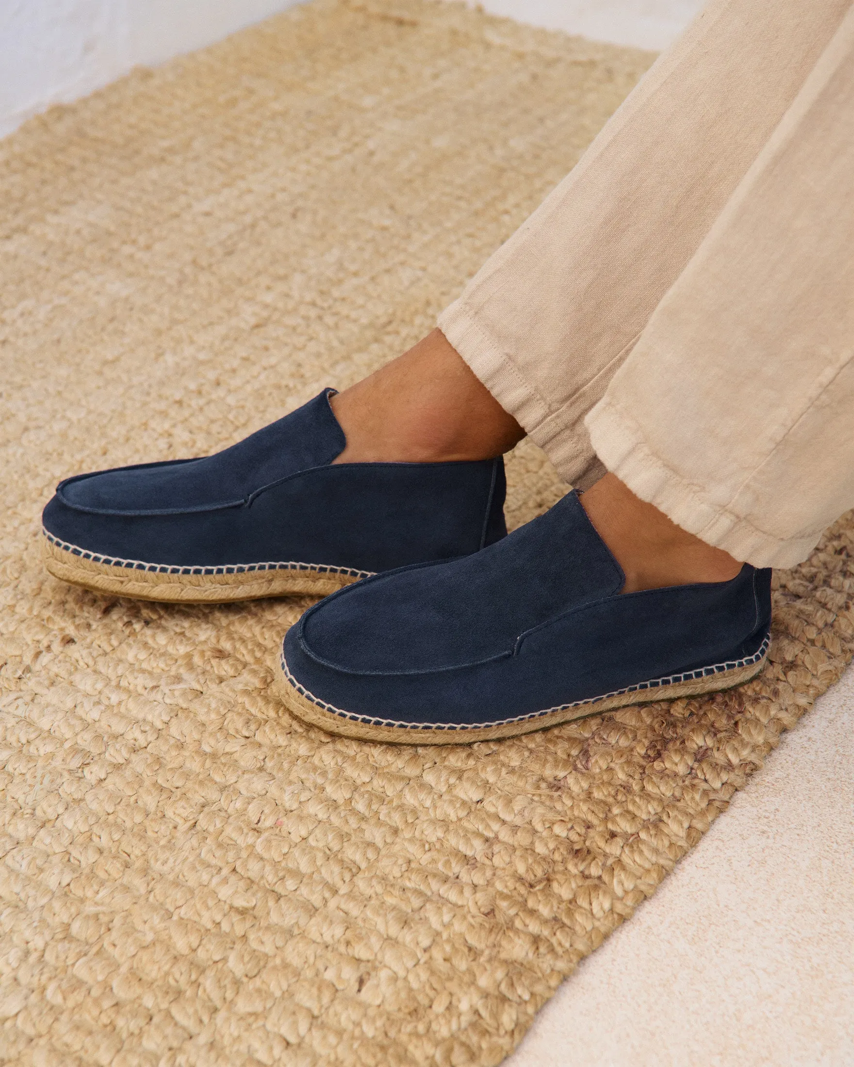 Suede Traveler Ankle Boot Espadrilles - K15LH - Hamptons Patriot Blue