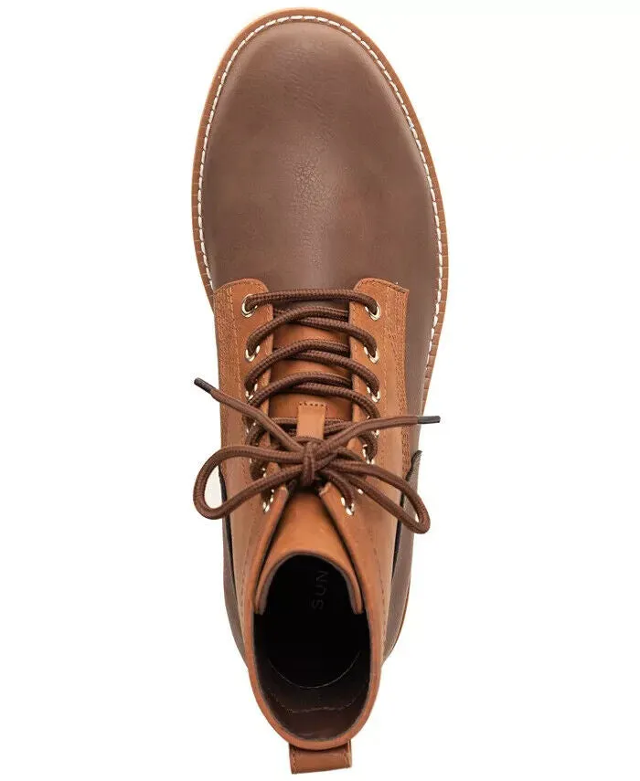Sun   Stone Men's Wilder Solid Lug Sole Boots -Brown- Size 13M