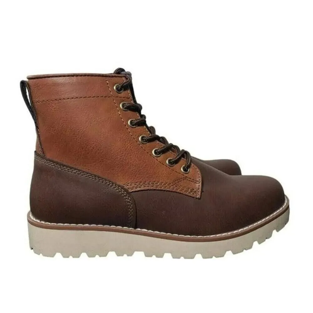 Sun   Stone Men's Wilder Solid Lug Sole Boots -Brown- Size 13M