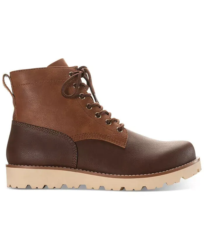 Sun   Stone Men's Wilder Solid Lug Sole Boots -Brown- Size 13M