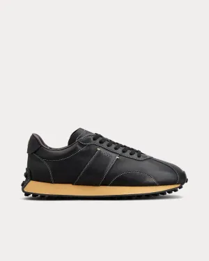 T Vintage Leather Black Low Top Sneakers