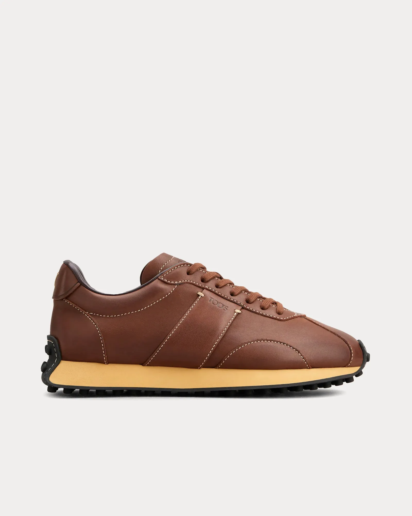 T Vintage Leather Brown Low Top Sneakers