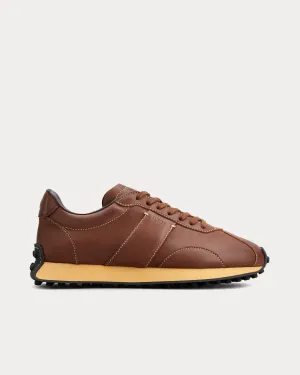 T Vintage Leather Brown Low Top Sneakers