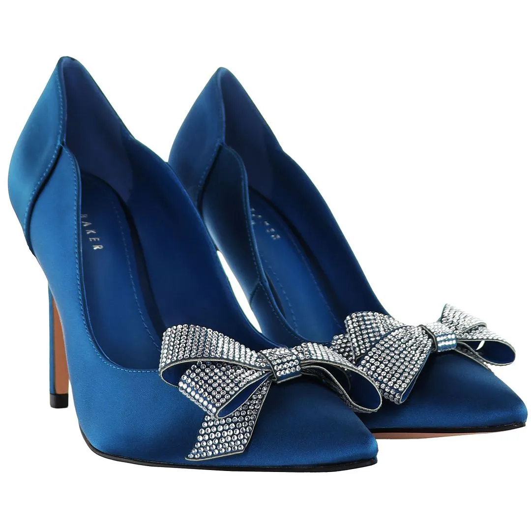 Ted Baker Orlilas Crystal Bow Womens Blue Court Shoes