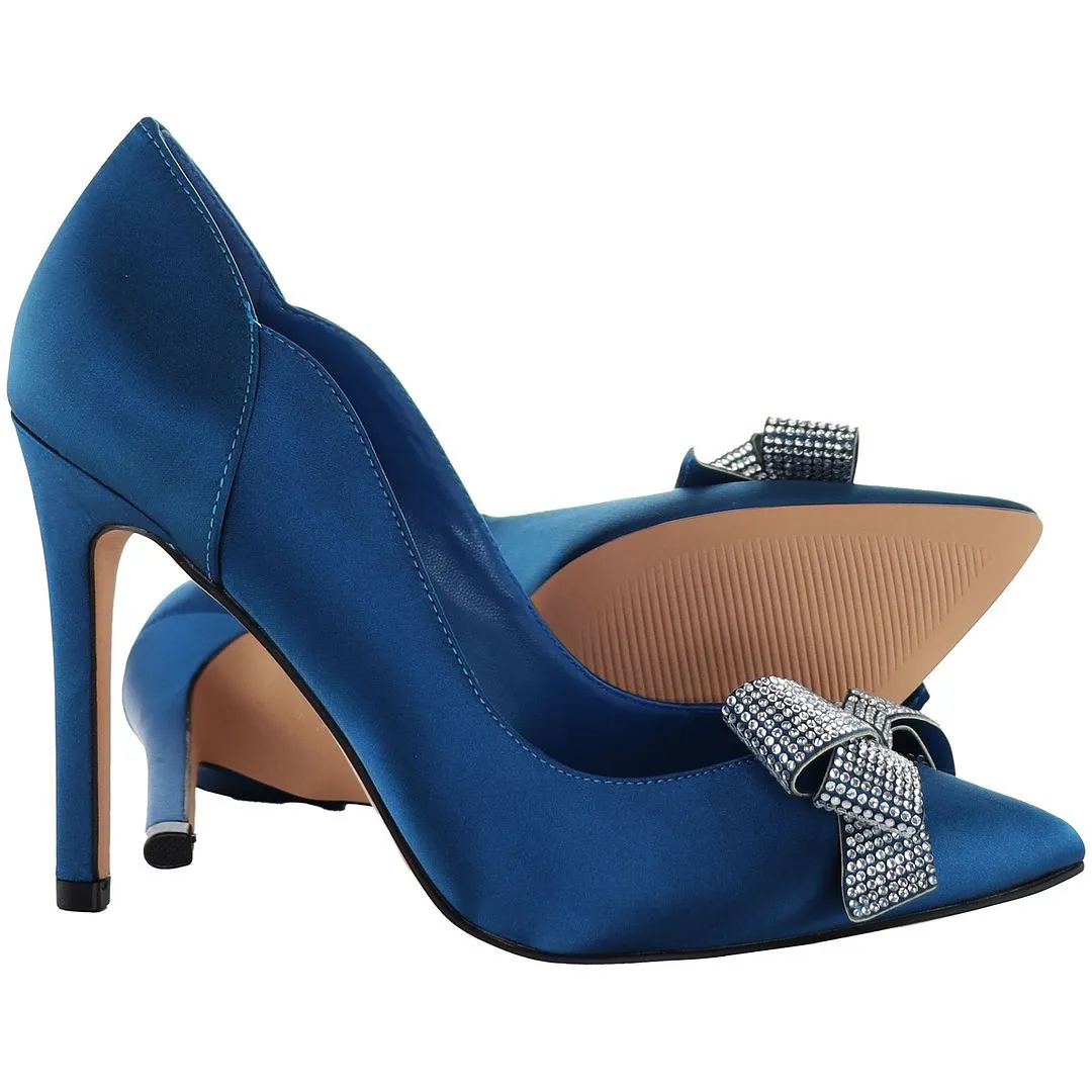 Ted Baker Orlilas Crystal Bow Womens Blue Court Shoes