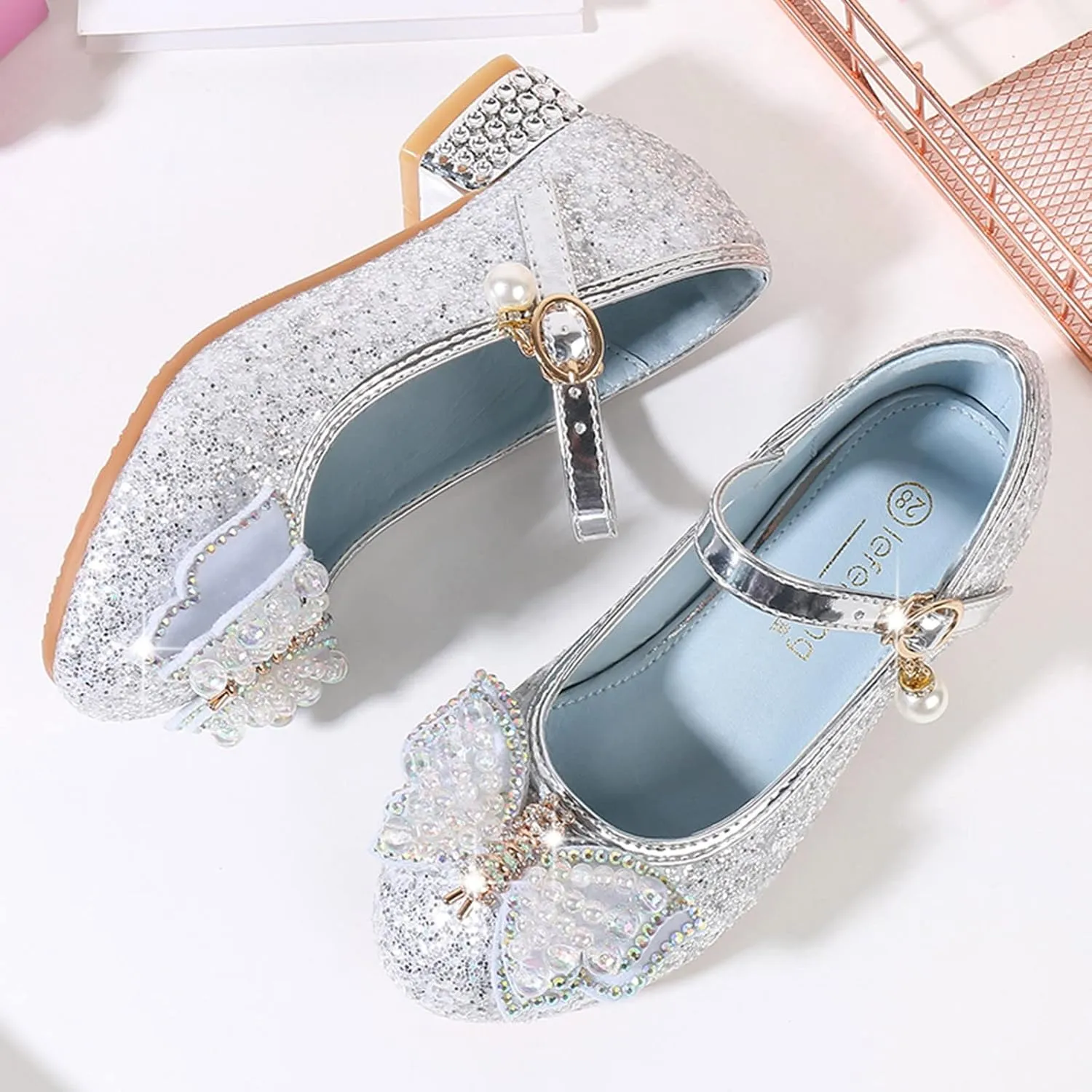 Toddler Girls Summer Sandals Toddler Little Kid Girls Dress Pumps Glitter Sequins Baby Girl Fuzzy Slippers