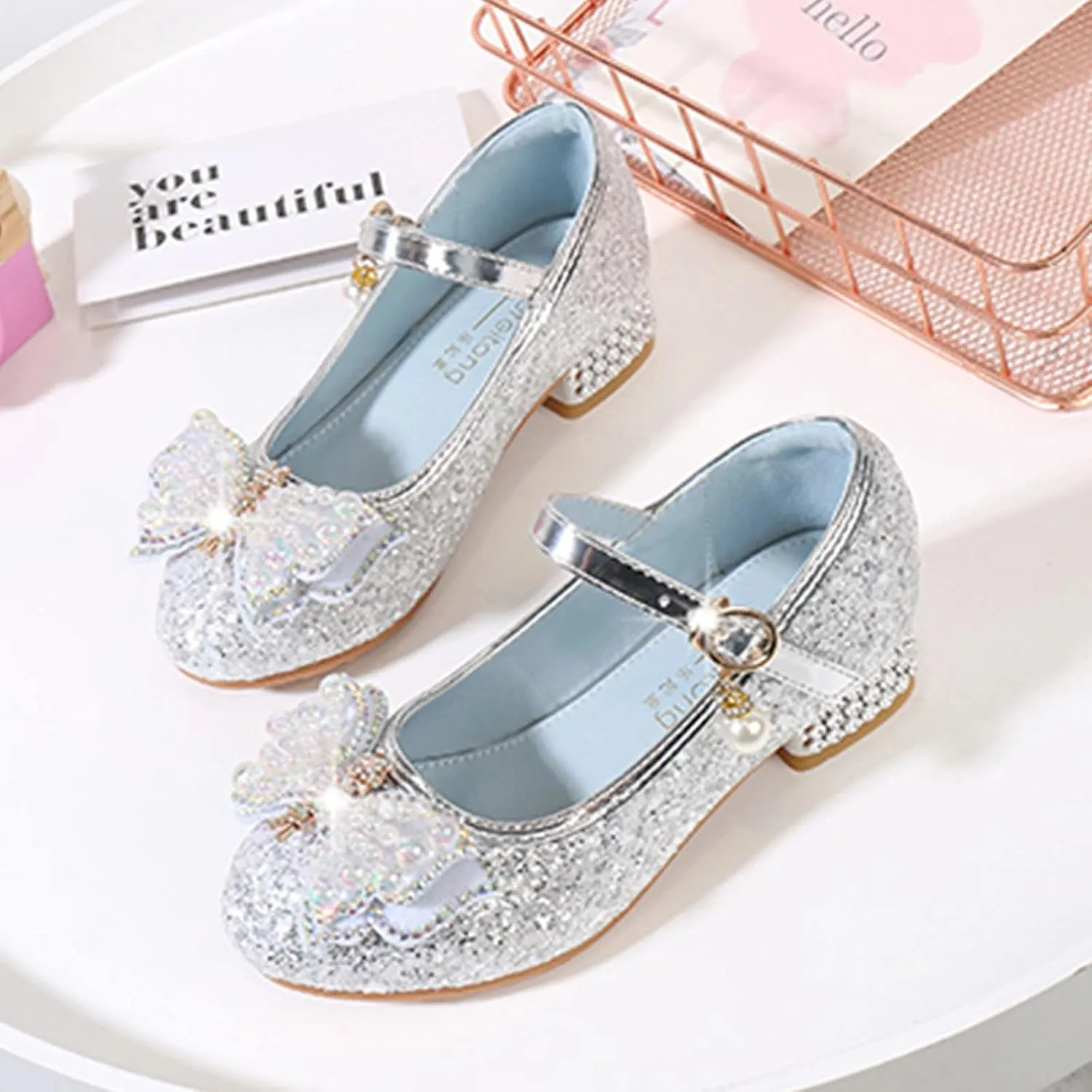 Toddler Girls Summer Sandals Toddler Little Kid Girls Dress Pumps Glitter Sequins Baby Girl Fuzzy Slippers