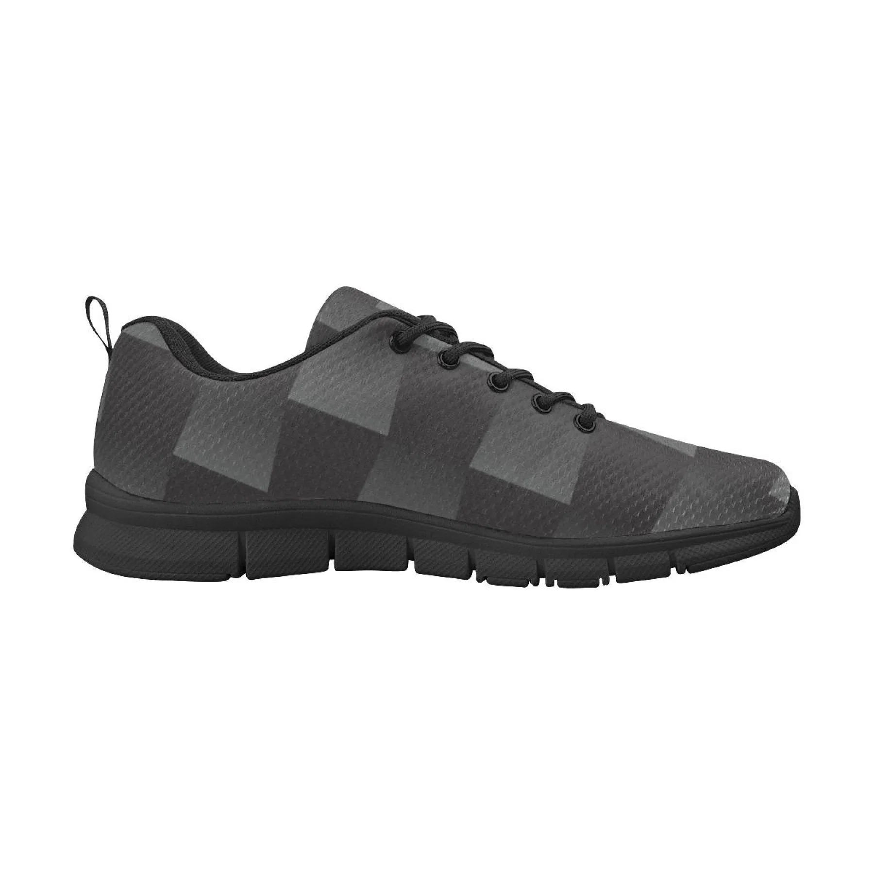 Uniquely You Womens Sneakers, Black and Gray 3D Print Running Shoes by inQue.Style