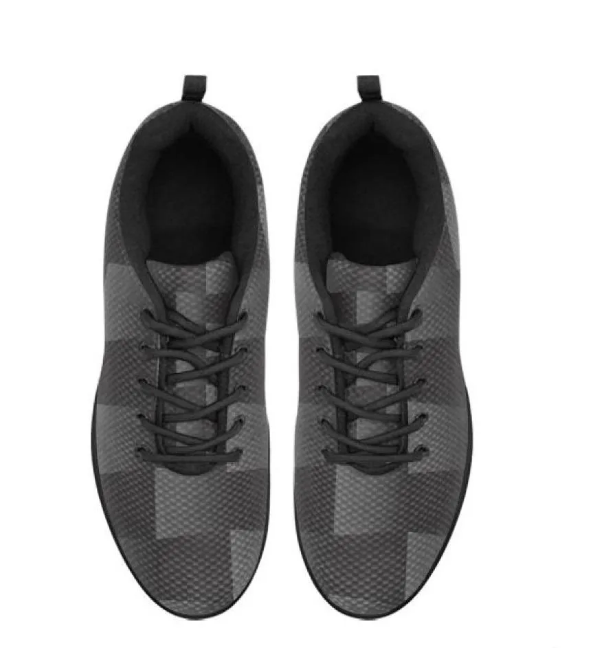 Uniquely You Womens Sneakers, Black and Gray 3D Print Running Shoes by inQue.Style