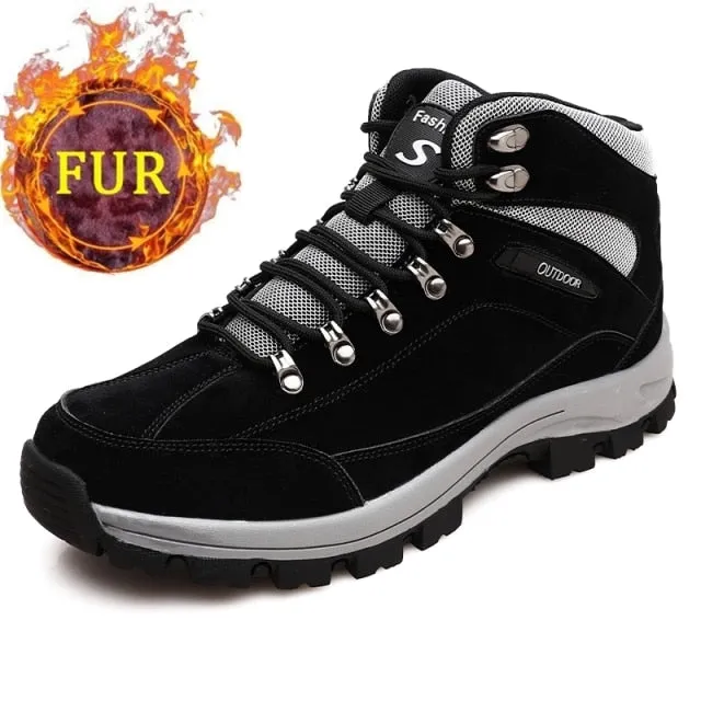 Unisex High Top Outdoor Camping Hiking Shoes Non-slip Trekking Walking Boots