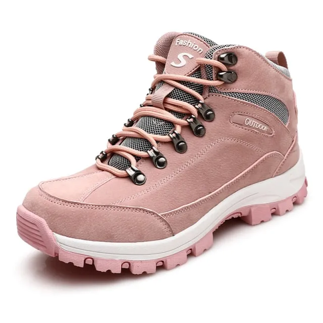 Unisex High Top Outdoor Camping Hiking Shoes Non-slip Trekking Walking Boots