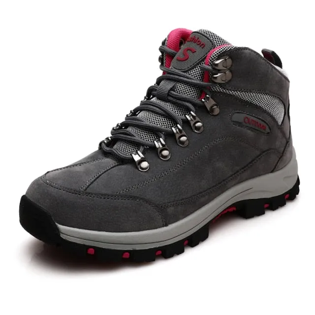 Unisex High Top Outdoor Camping Hiking Shoes Non-slip Trekking Walking Boots