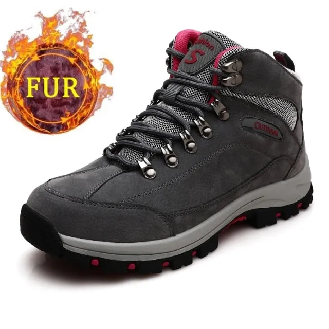 Unisex High Top Outdoor Camping Hiking Shoes Non-slip Trekking Walking Boots