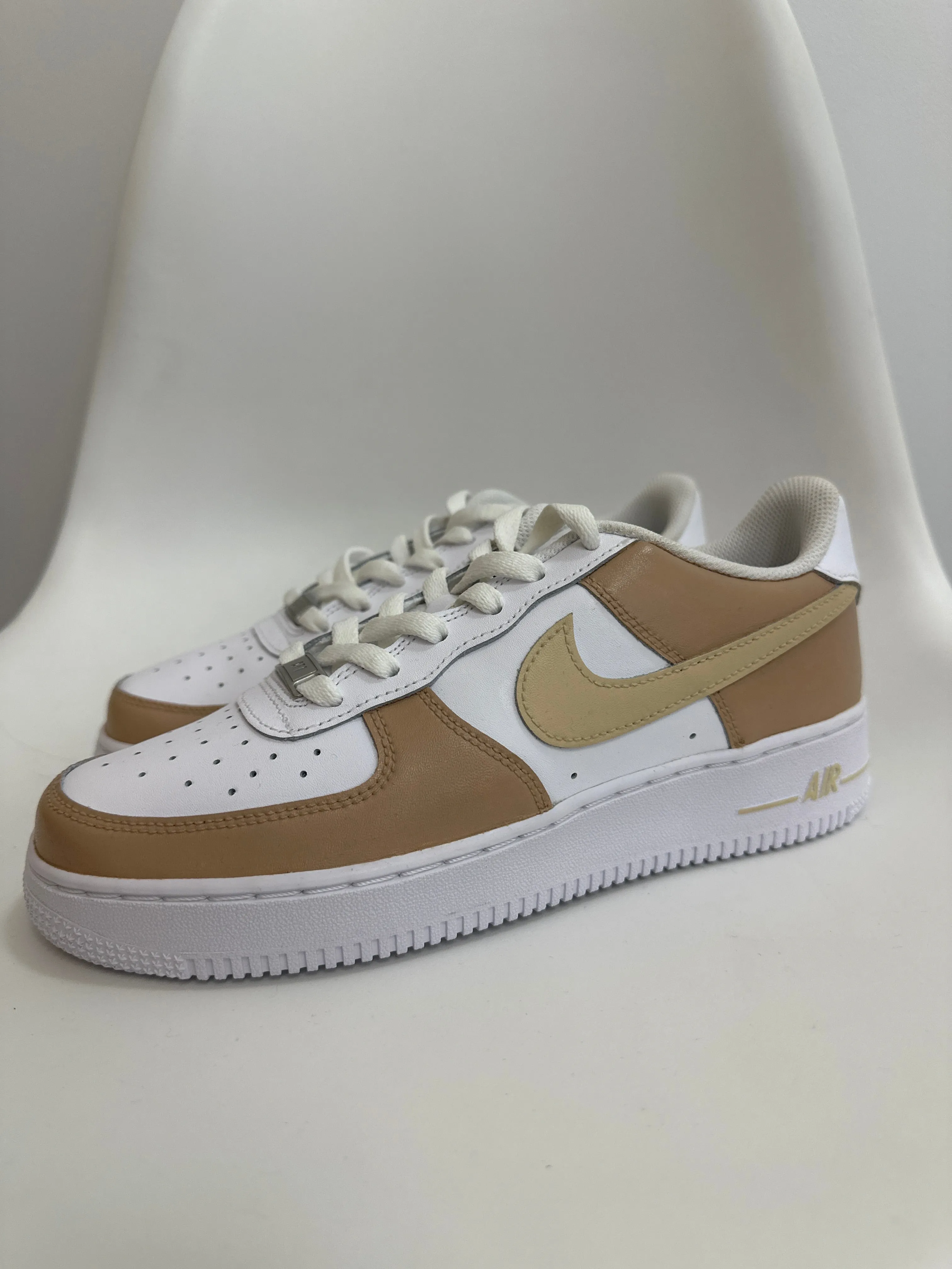 White and Brown Air Jordan 1 Zoom Air Comfort