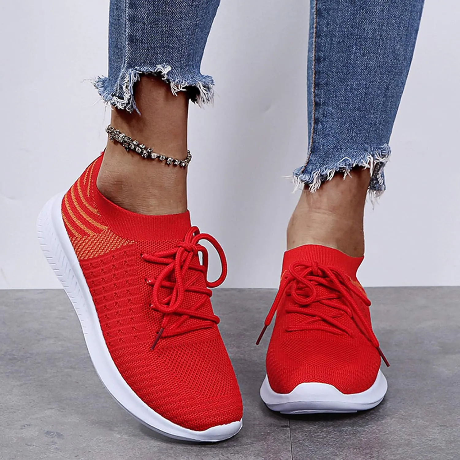 Women's Fashion Sneakers Non Slip Lightweight Casual Breathable Tennis Shoes Work Shopping Travel Mesh Walking Shoes