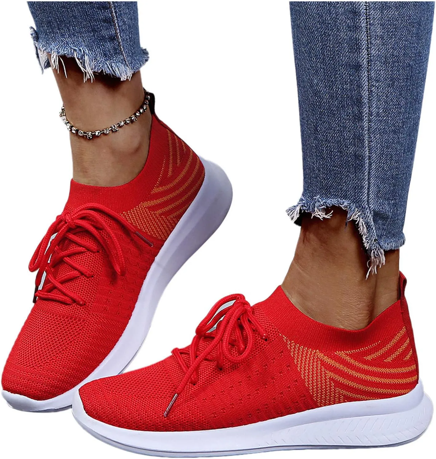 Women's Fashion Sneakers Non Slip Lightweight Casual Breathable Tennis Shoes Work Shopping Travel Mesh Walking Shoes