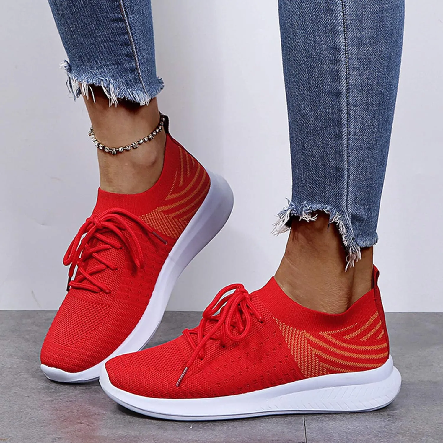 Women's Fashion Sneakers Non Slip Lightweight Casual Breathable Tennis Shoes Work Shopping Travel Mesh Walking Shoes